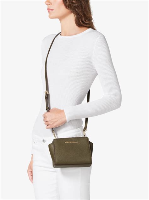 michael kors mini crossbody selma|Selma Mini Crossgrain Leather Crossbody Bag .